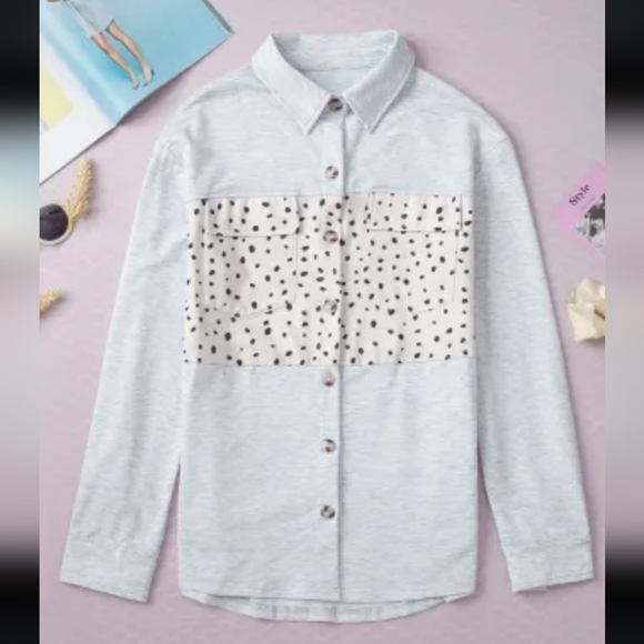 New Leopard spot patchwork shacket - Picture 14 of 16